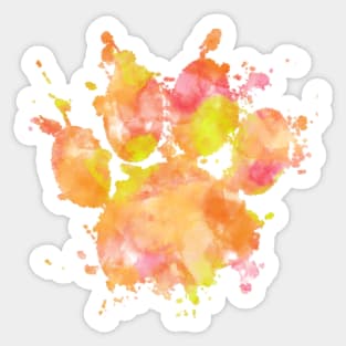 Watercolor Splash Dog Paw Print Sticker